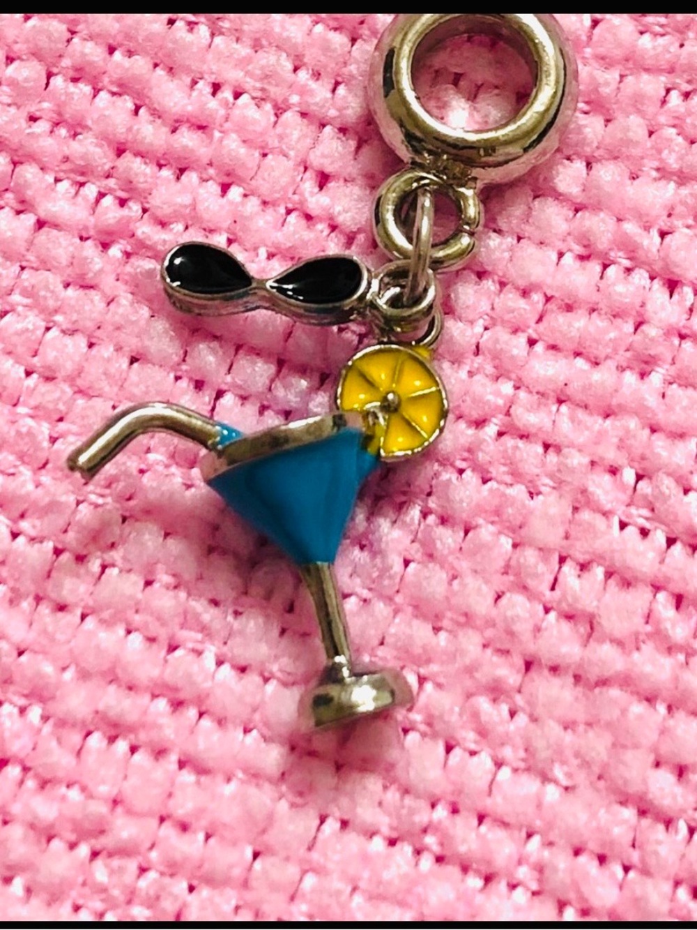 Martini and glasses charm for European bracelet